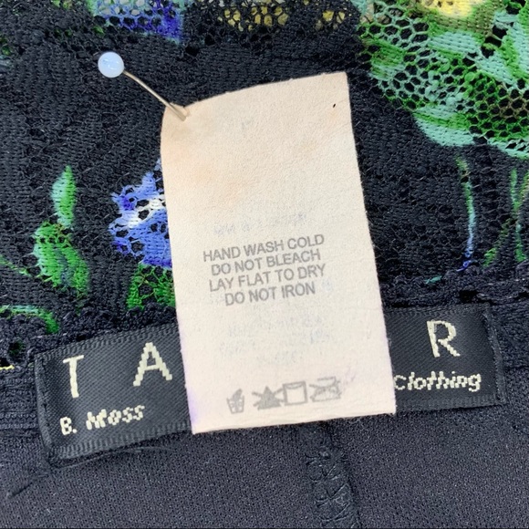 Vintage Black Floral Stretch Lace Midi Length Skirt by Tailor B.Moss USA - Picture 12 of 16